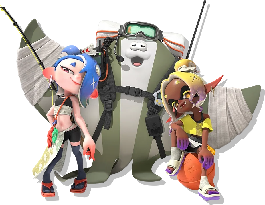 Deep Cut: Shiver, Big Man and Frye, the three characters whose amiibo unlock outfits in Splatoon Raiders