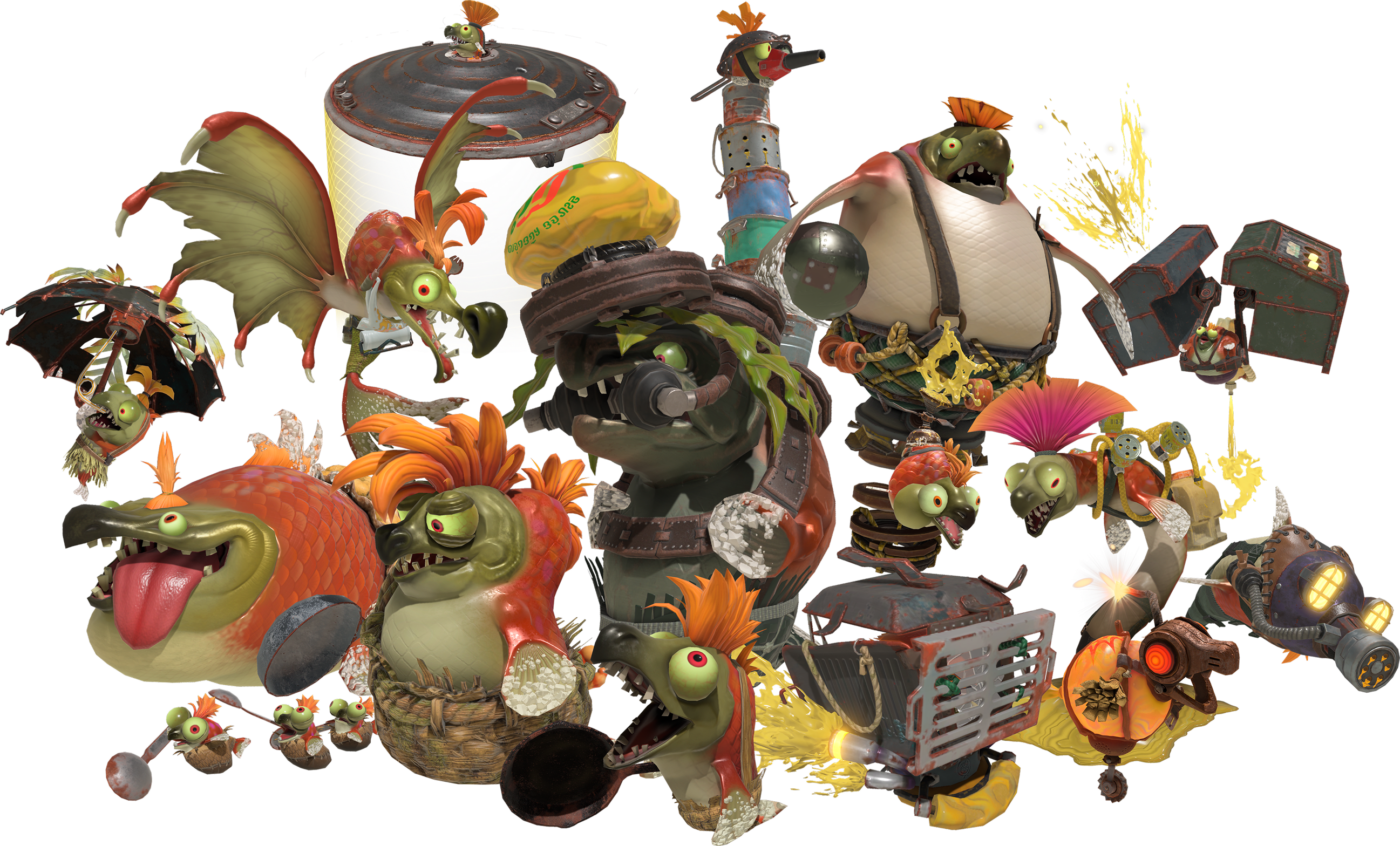 Salmonids swarming in Splatoon Raiders
